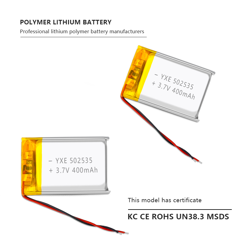 3.7 V Li-ion Battery 502535-400mah